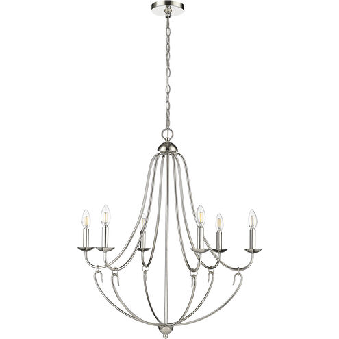Eisley 6 Light 28.5 inch Polished Nickel Chandelier Ceiling Light